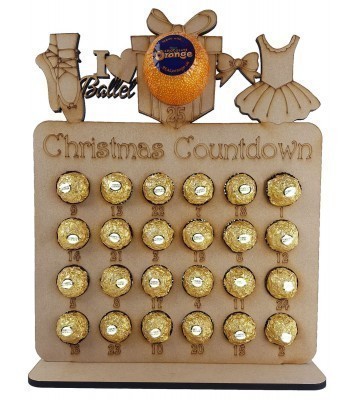 6mm Ballet Shapes Plaque Chocolate Orange and Ferrero Rocher Holder Advent Calendar